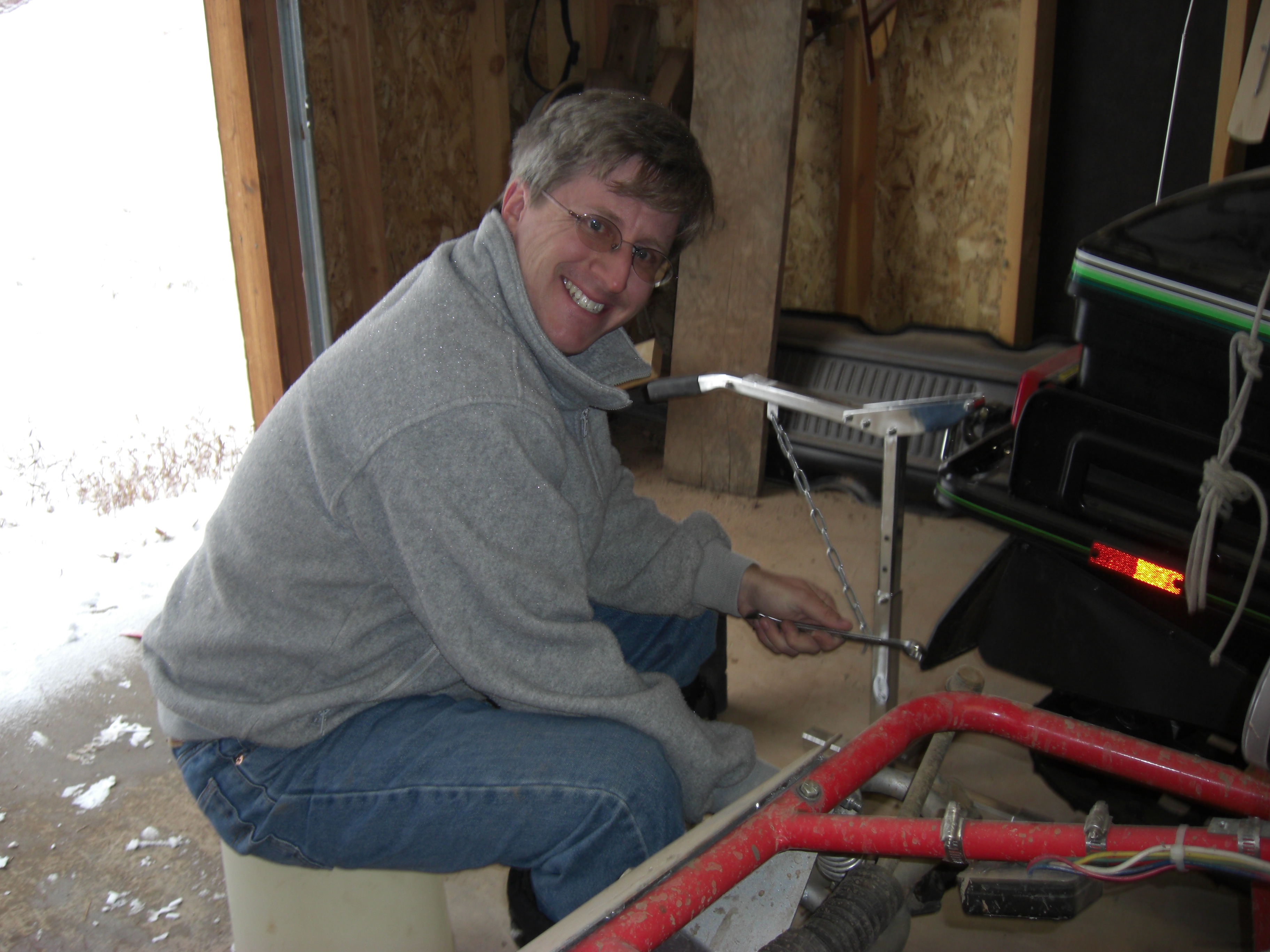 Mike with Red Rover at the Cabin, 2007